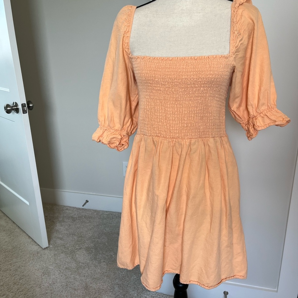 ASOS peach shirred mini dress/ size 12